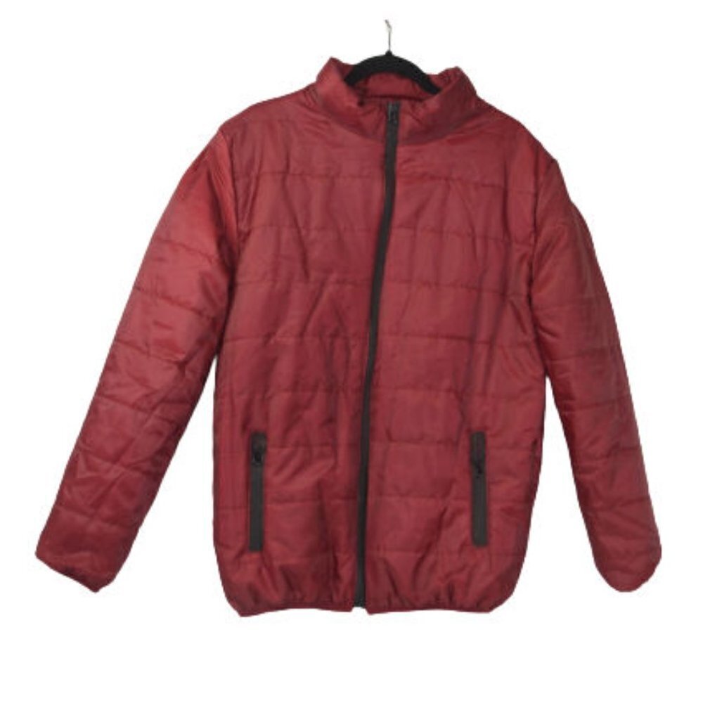 Mens Burgundy Red Winter Lightweight Packable Puffer Jacket XL